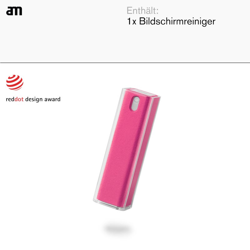 am Screen Cleaner Mist Spray with Microfiber Cloth Around â€“ Alcohol-Free, Streak-Free Screen Cleaning Kit for Smartphones, Tablets, Laptops, Smart TVs & Car Screens, 1 Pack, Pink - Image 2